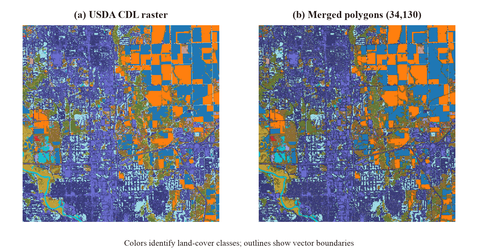 USDA CDL tiled polygonization